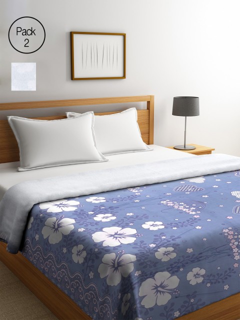 KLOTTHE Set of 2 Blue & Off White Floral Double King Size AC Room 450 GSM Fur Comforters
KLOTTHE Set of 2 Blue & Off White Floral Double King Size AC Room 450 GSM Fur Comforters