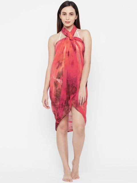 Mirchi Fashion Women Orange & Grey Printed Sarong