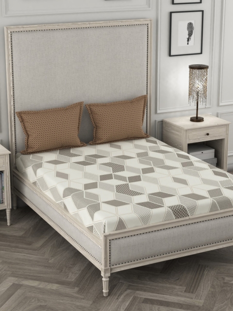 Portico New York Grey & Off-White Geometric 144 TC Cotton 1 Queen Bedsheet with 2 Pillow Covers
Portico New York Grey & Off-White Geometric 144 TC Cotton 1 Queen Bedsheet with 2 Pillow Covers