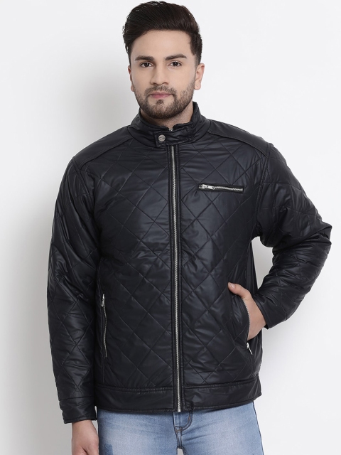 COBB Men Black Self Design Lightweight Open Front Jacket