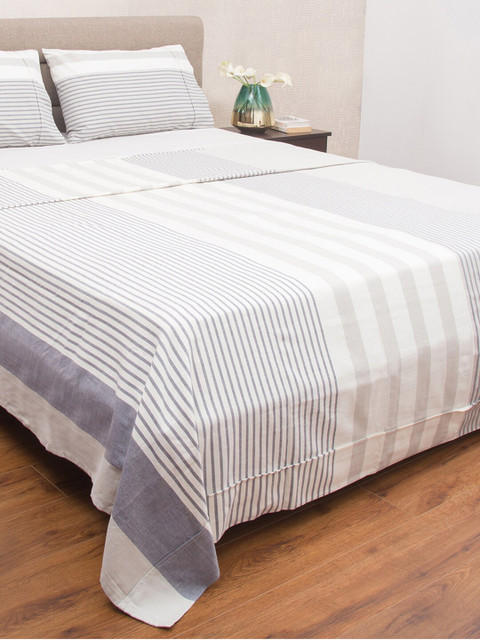 PETAL HOME Grey & White Striped 210TC 100% Cotton Double Size Bed Cover With Two Pillow Covers
PETAL HOME Grey & White Striped 210TC 100% Cotton Double Size Bed Cover With Two Pillow Covers