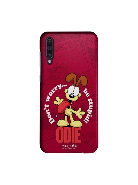macmerise Pink & Beige Odie Dont worry Samsung A50s Garfield Back Case, White