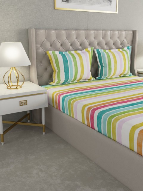 Raymond Home White & Green Striped 100% cotton 144 TC Double bedsheet with 2 pillow covers
Raymond Home White & Green Striped 100% cotton 144 TC Double bedsheet with 2 pillow covers