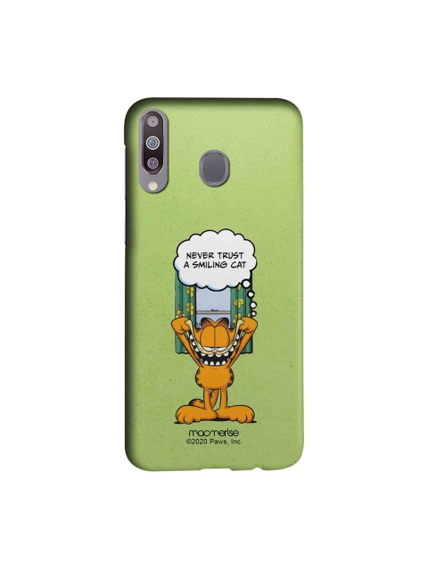 macmerise Green & Orange Keep Smiling Garfield Samsung Galaxy M30 Back Case