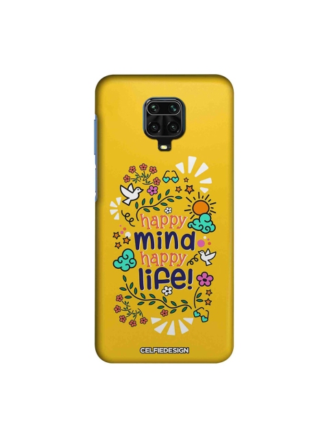 macmerise Yellow & Blue Happy Mind Happy Life Redmi Note 9 Pro Case