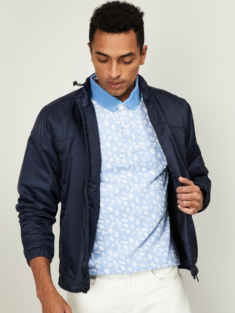 Fame Forever by Lifestyle Men Navy Blue Solid Tailored Jacket
