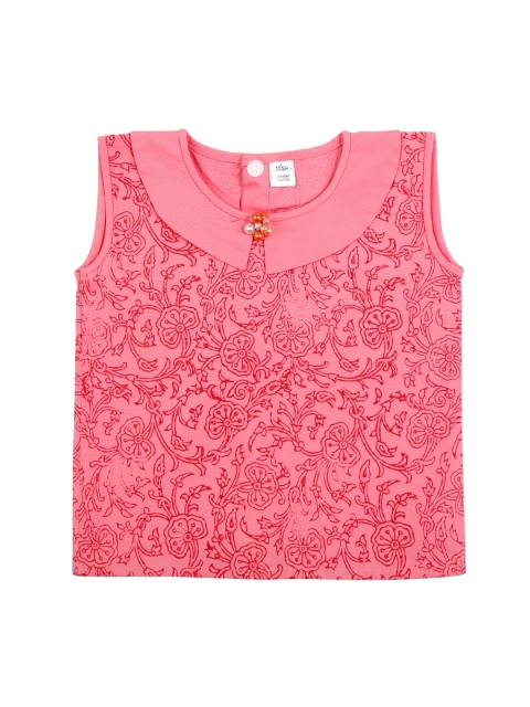 Mish Organic Girls Pink Handblock Print Organic Cotton Top