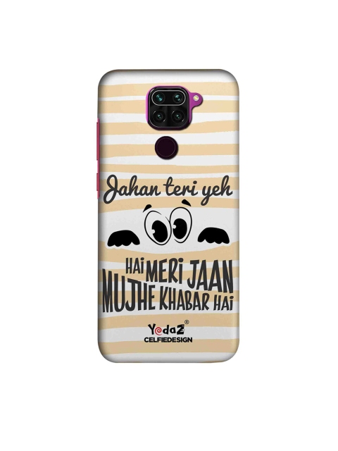 macmerise White & Peach Coloured Jahan Teri Ye Nazar Hai Meri Jaan Redmi Note 9 Back Case