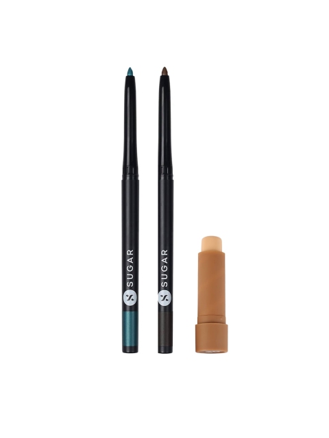 SUGAR Cosmetics Eye-Catching Kajal Combo With Lip Balm - 5 g, Multi