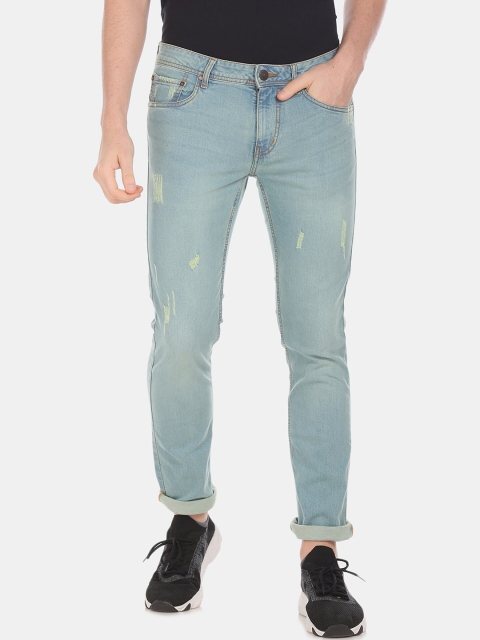 Cherokee Men Blue Regular Fit Mid-Rise Low Distress Jeans