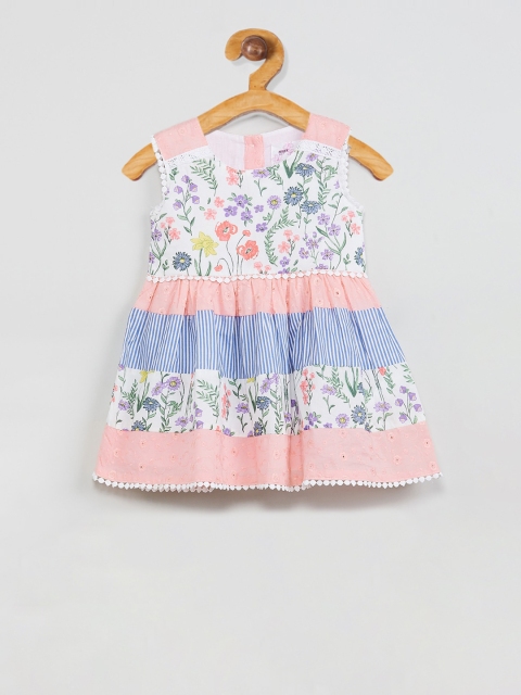 max Girls Multicoloured Printed Fit and Flare Dress, Multi