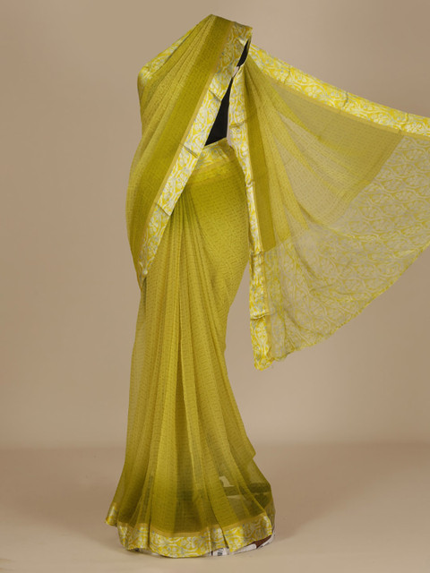 Pothys Green Printed Poly Chiffon Saree 
Pothys Green Printed Poly Chiffon Saree