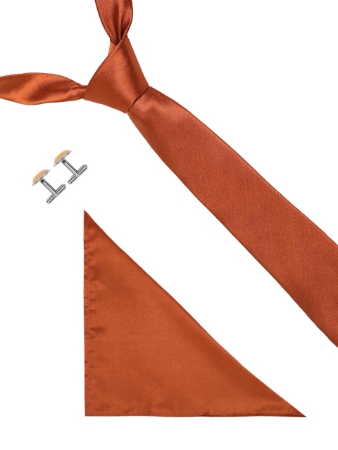 Blacksmith Men Orange & Silver-Toned Solid Accessory Gift Set