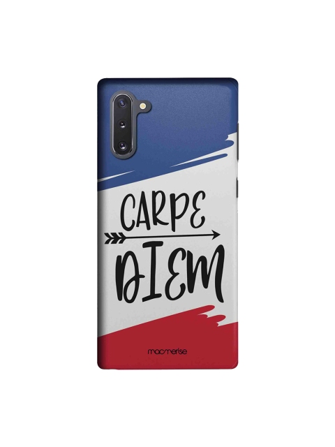 macmerise Unisex White & Blue Carpe Diem Printed Samsung Galaxy Note 10 Back Cover