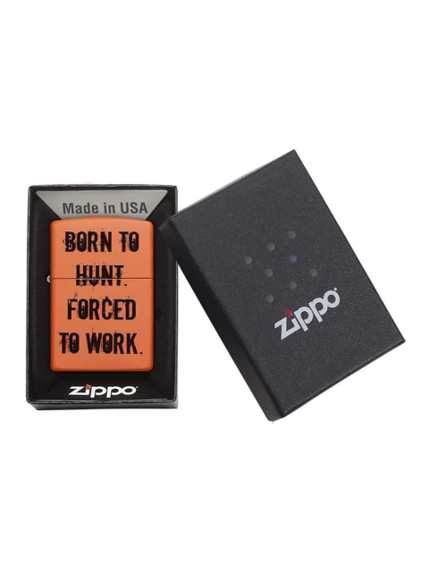 Zippo Unisex Orange Born to Hunt Matte Pocket Lighter
