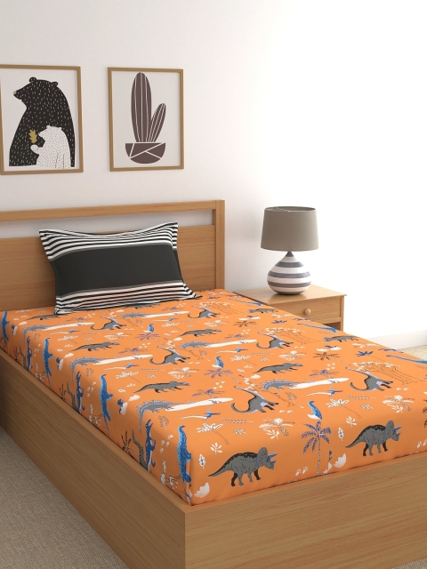 Dreamscape Peach-Coloured & White Graphic 144 TC Cotton 1 Single Bedsheet with 1 Pillow Covers
Dreamscape Peach-Coloured & White Graphic 144 TC Cotton 1 Single Bedsheet with 1 Pillow Covers