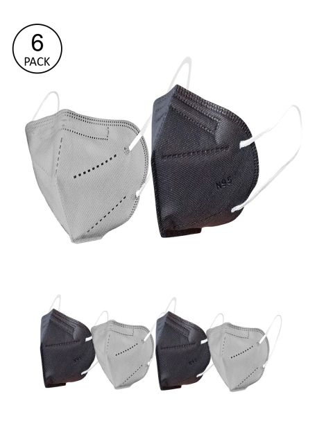 OOMPH Unisex Pack Of 6 Solid 5-Ply Reusable Anti-Pollution KN95 Protective Masks, Black
OOMPH Unisex Pack Of 6 Solid 5-Ply Reusable Anti-Pollution KN95 Protective Masks, Black