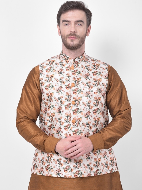 SG LEMAN Men Cream Coloured & Orange Floral Printed Woven Jute Handloom Nehru Jacket
SG LEMAN Men Cream Coloured & Orange Floral Printed Woven Jute Handloom Nehru Jacket