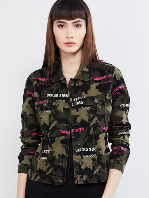 max Women Green Printed Tailored Jacket