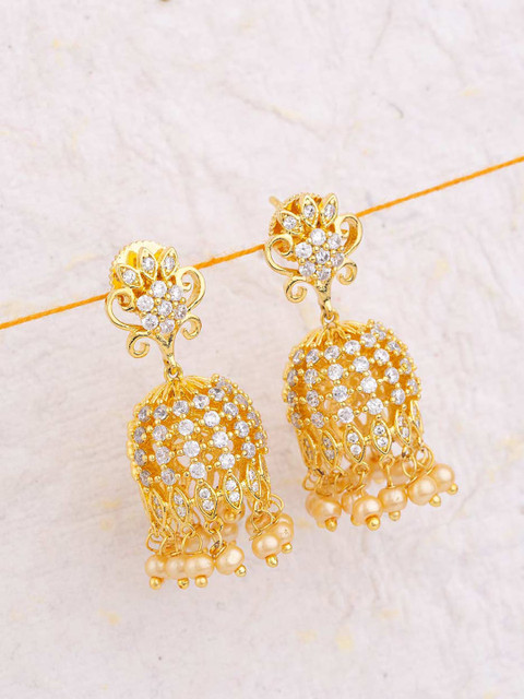 Voylla Gold-Toned Dome Shaped Jhumkas
Voylla Gold-Toned Dome Shaped Jhumkas