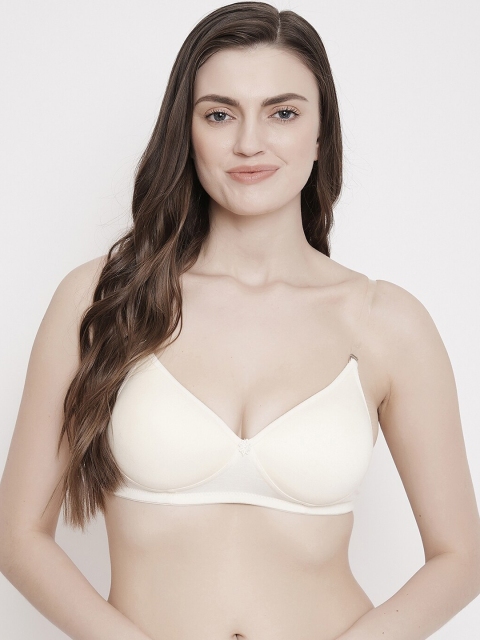 Klassik Cream-Coloured Solid Non-Wired Lightly Padded Everyday Bra KLCRMK-11