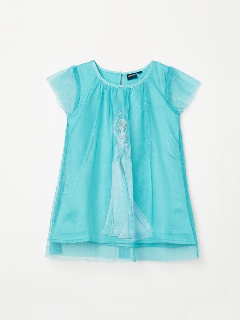 Juniors by Lifestyle Girls Turquoise Blue Embellished A-Line Dress