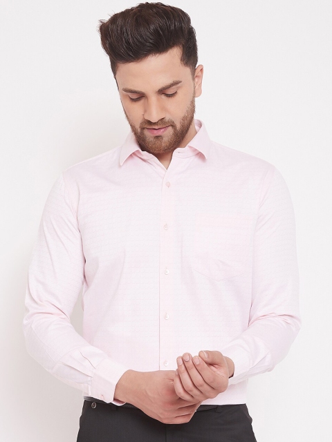 Canary London Men Pink Slim Fit Solid Casual Shirt