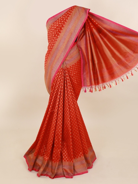 Pothys Red Pure Silk Woven Design Banarasi Saree