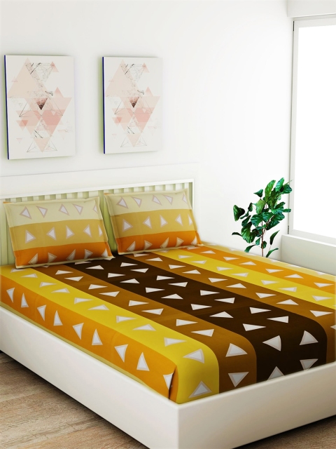 Salona Bichona Yellow & Brown Geometric 180 TC Cotton 1 Queen Bedsheet with 2 Pillow Covers
Salona Bichona Yellow & Brown Geometric 180 TC Cotton 1 Queen Bedsheet with 2 Pillow Covers