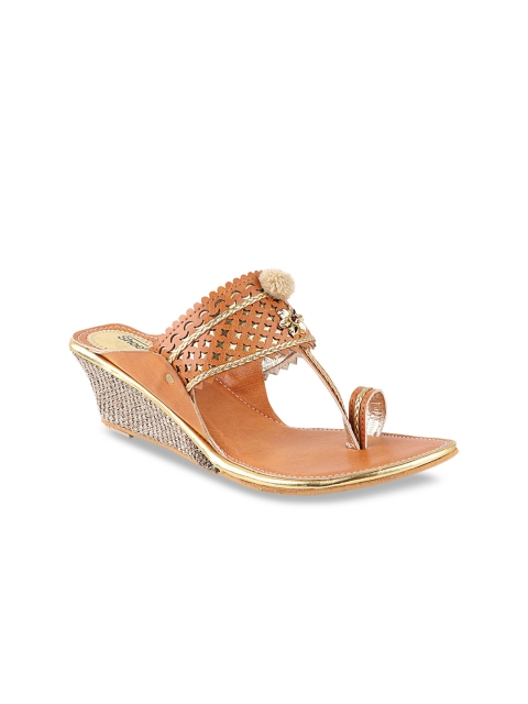 Shoetopia Women Orange Solid Wedges