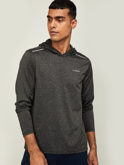 Kappa Men Black Solid Hood T-shirt