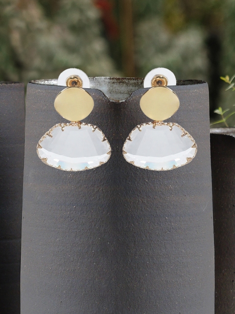 MIDASKART Gold-Toned Contemporary Drop Earrings