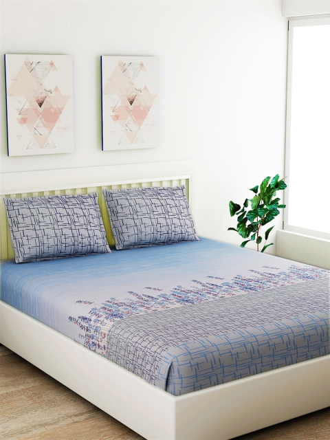 Salona Bichona Turquoise Blue & Grey Floral 180 TC Cotton 1 King Bedsheet with 2 Pillow Covers
Salona Bichona Turquoise Blue & Grey Floral 180 TC Cotton 1 King Bedsheet with 2 Pillow Covers