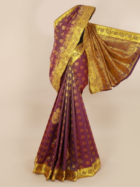 Pothys Purple Pure Silk Woven Design Kanjeevaram Saree