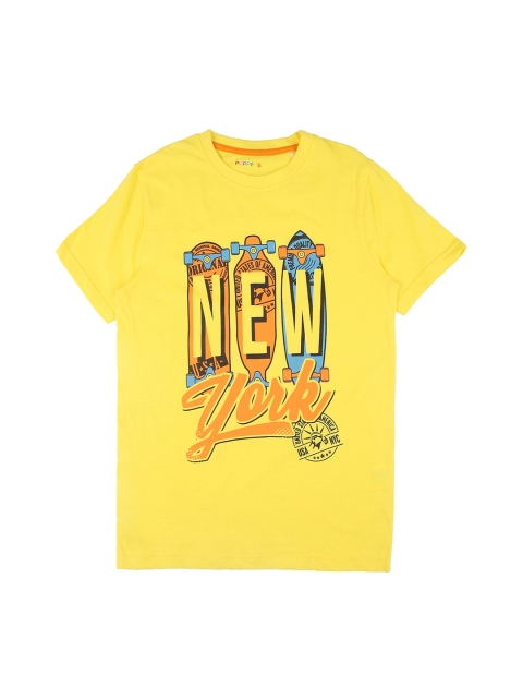 POPPERS by Pantaloons Boys Yellow Printed Tshirt