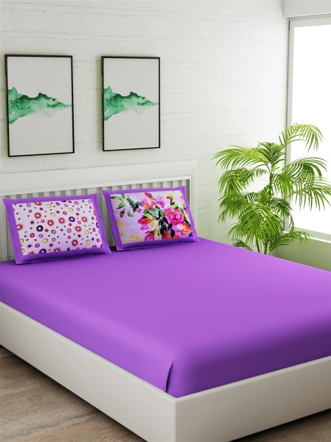 Salona Bichona Purple & White Solid 180 TC Cotton 1 Queen Bedsheet with 2 Pillow Covers
Salona Bichona Purple & White Solid 180 TC Cotton 1 Queen Bedsheet with 2 Pillow Covers