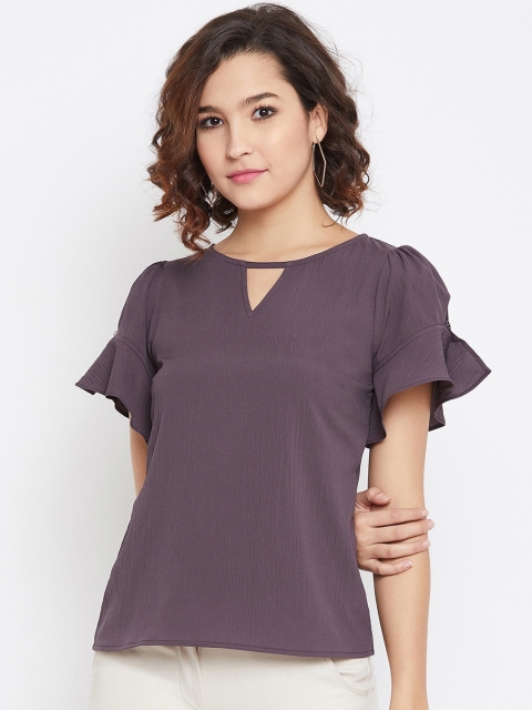 Imfashini Women Purple Solid Top