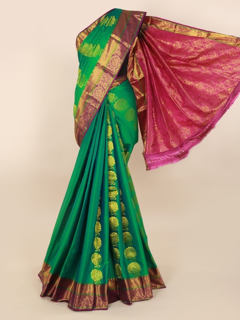Pothys Green Pure Silk Woven Design Kanjeevaram Saree