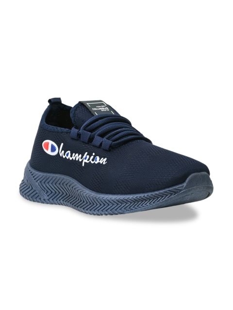 Columbus Men Navy Blue Mesh Running Shoes