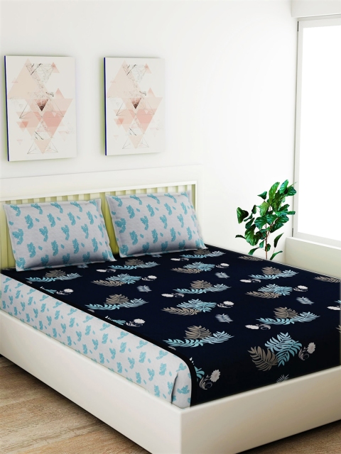 Salona Bichona Navy Blue & White Floral 180 TC Cotton 1 King Bedsheet with 2 Pillow Covers
Salona Bichona Navy Blue & White Floral 180 TC Cotton 1 King Bedsheet with 2 Pillow Covers