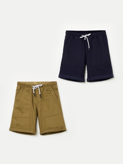 Fame Forever by Lifestyle Boys Navy Blue Solid Regular Fit Shorts