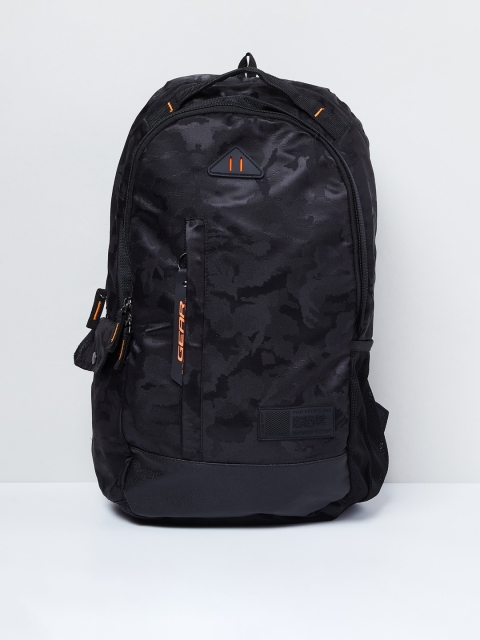 max Men Black & Orange Camouflage Backpack