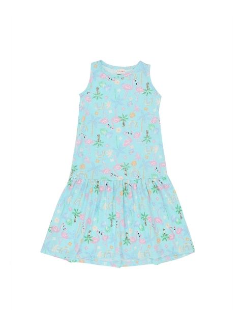 RAINE AND JAINE Girls Blue Printed Fit and Flare Dress