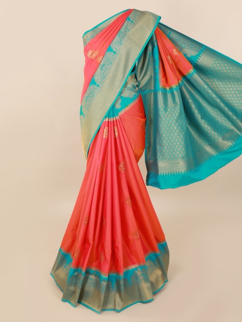 Pothys Pink & Gold-Toned Pure Silk Woven Design Saree