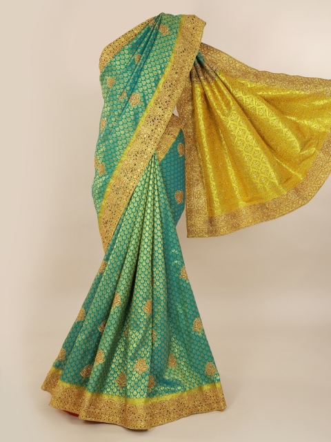 Pothys Sea Green & Turquoise Blue Pure Silk Woven Design Embellished Kanjeevaram Saree
Pothys Sea Green & Turquoise Blue Pure Silk Woven Design Embellished Kanjeevaram Saree
