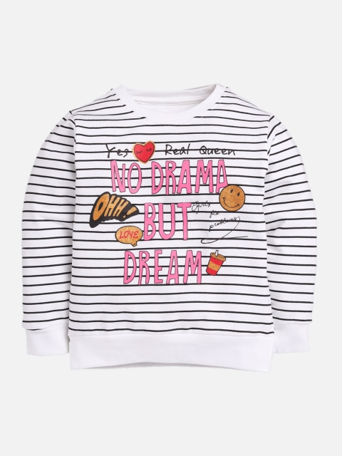 TAMBOURINE Girls White Printed Sweatshirt