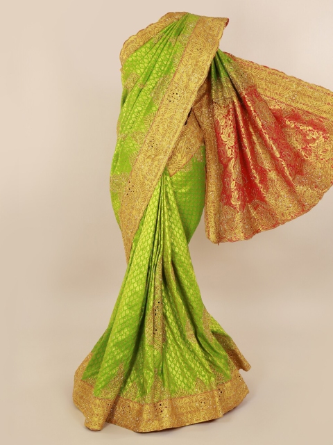 Pothys Green Pure Silk Embellished Kanjeevaram Saree