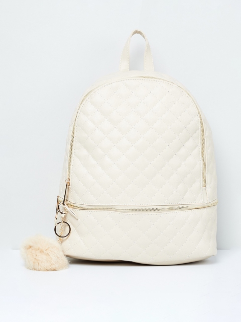 max Women Off-White Textured Backpack