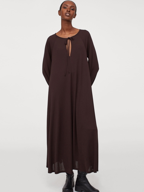 H&M Women Brown Solid Wide dress