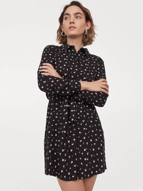 H&M Multicolored Shirt dress with a tie belt, Multi